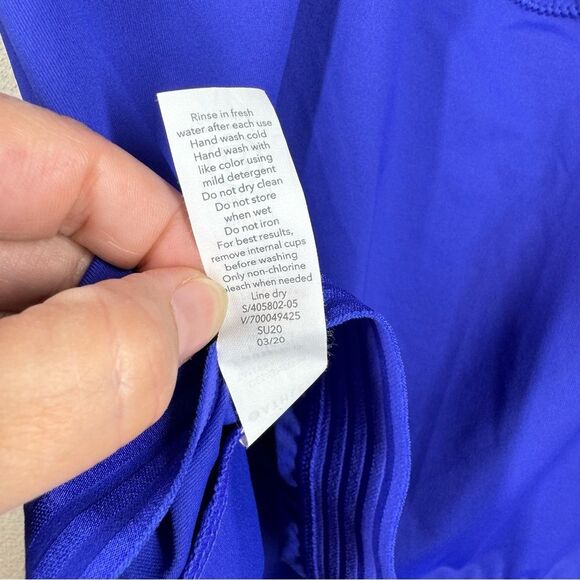 Athleta Cross Back Tank Blousy Swim Suit Top Tankini Caspian Blue 38D To 38DD - Picture 9 of 9